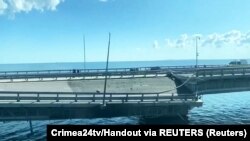 საილუსტრაციო ფოტო. დრონით შეტევის შედეგად, 17 ივლისს დაზიანებული ყირიმის ხიდის ნაწილი