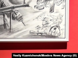 Detalj jedne od skica koje prikazuju ubistvo ukrajinskih vojnika u bijegu.