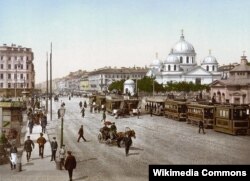 Санкт-Петербург. Невский проспект. Вид на Знаменскую церковь. 1896