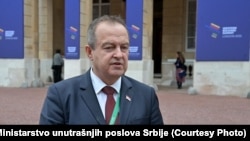 Ministar policije Srbije Ivica Dačić na skupu u Londonu, 15. oktobar 2025.