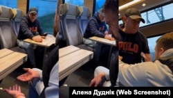 Скрыншоты з відэа, якое запісала Алена Дуднік, калі на яе сям'ю нападаў агрэсіўны мужчына