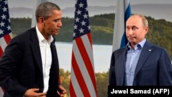 Сустрэча Барака Абамы і Ўладзіміра Пуціна на саміце "Вялікай васьмёркі" ў Ірляндыі ў чэрвені 2013 году
